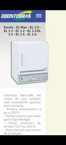 Estufa EL.1 2 ODONTOBRAS