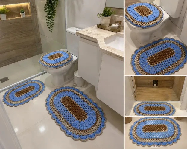 Jogo de banheiro em crochê