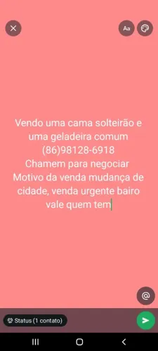 Vendo cama solteirão e geladeira valor negociavel