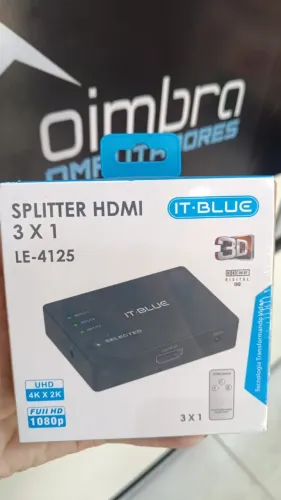 Hub Switch Hdmi 3 Entradas E 1 Saída Controle Spitter Le-4125 Loja Coimbra Entrega