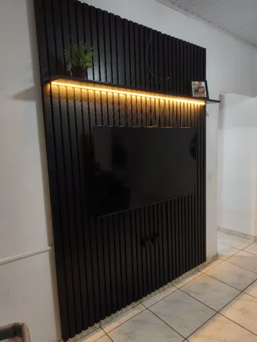 Painel MDF Preto c/ Led 2.50x1.80