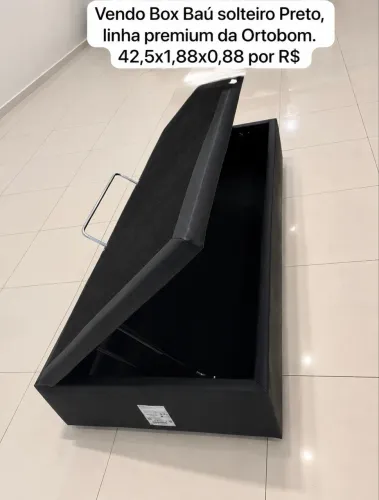 Vendo Box Baú solteiro Preto, linha premium da Ortobom. 42,5x1,88x0,88 por R$ 800,00