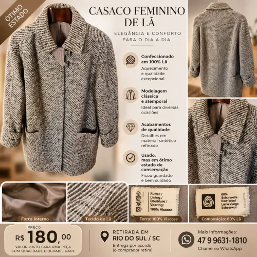 Casaco Feminino de Lã