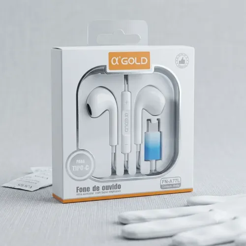 Fone de ouvido Gold para tipo C