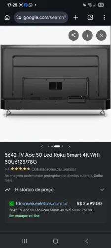 TV AOC 50 Polegadas um mesmse uso na garantia
