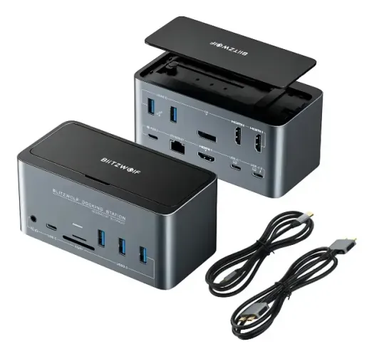 Blitzwolf Dock Station BW-TH13 Versão HDMI Usb 3.0 18 Em 1 - Slot NVMe M2 SATA 3.0 NGFF