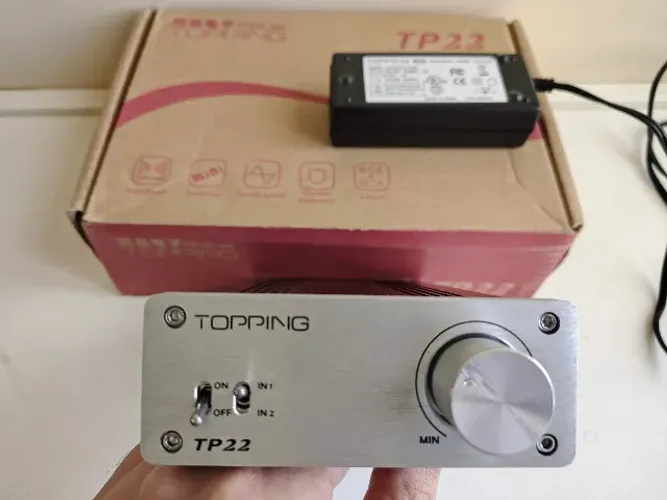 Amplificador Topping TP22 funcionamento perfeito na caixa com fonte