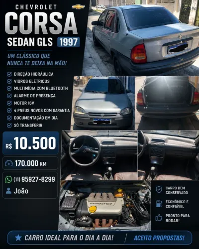 Chevrolet Corsa Sedan GLS 1.6 MPFI 4P 1997