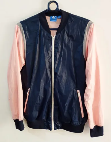 Jaqueta Adidas Corta Vento Azul e Rosa Tamanho M ORIGINAL