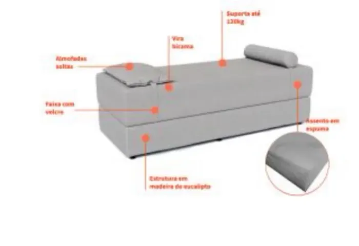 Sofá cama linho