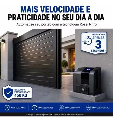 Motor de portão automático - Modelos e tamanhos variados.