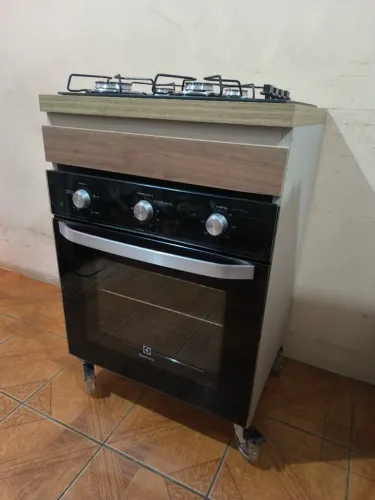 Balcão + Cooktop 4 Bocas + Forno elétrico Electrolux 127v Semi-novo 