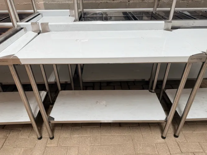 MESA LISA COM PLANO INFERIOR 120x60x90 INOX 430 NIPOMAQ