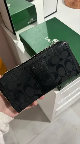 Carteira Coach Original Signature Zip Around - Preta