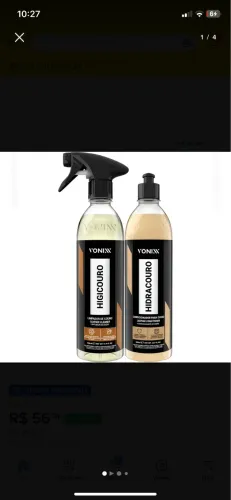 Kit Limpeza Hidratação Couro Automotivo Vonixx Higicouro 500ml Hidracouro 500ml