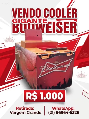 Vendo Cooler Gigante Budweiser com rodinhas. 