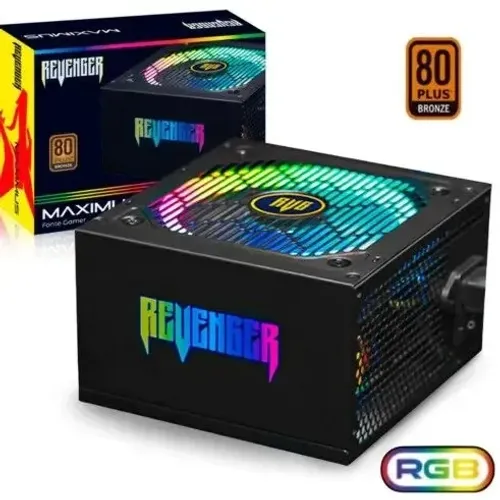 Fonte ATX 550W 80 Plus Bronze PFC Ativo com Led RGB