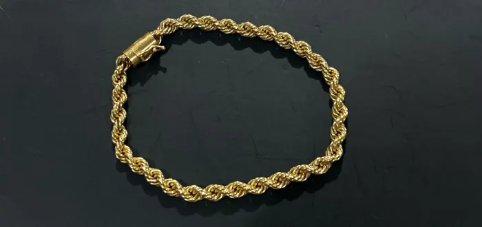 Pulseira de ouro corda baiana 