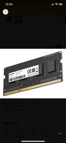 Memória RAM Notebook DDR4 2 pentes 8GB 3200MHz <br>Hikesemi Hiker SODIMM