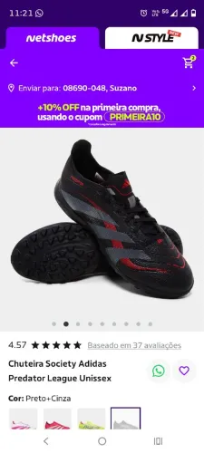 Chuteira Adidas predator club TF society, 39 , 40 , 41