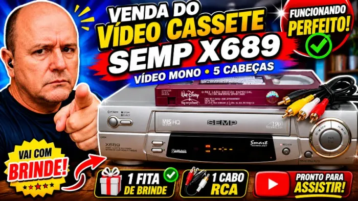 VÍDEO CASSETE SEMP X689 5 CABEÇAS FUNCIONANDO