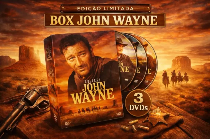 RARIDADE *** Box Coleção John Wayne 3 DVDs Edição limitada