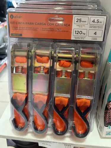 Cinta de Carga 4.5 Metros com Catraca 120Kg 4 Unidades
