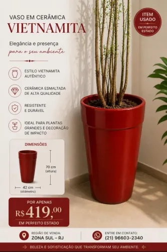 Vaso de cerâmica grande