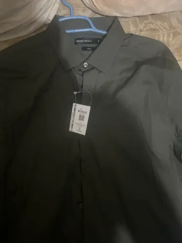 camisa social manga longa, verde militar. Nova.