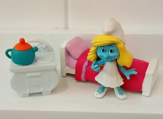 Boneca Smurfette + Cama + Fogão Sunny Jakks 2013 Smurfs Lote 