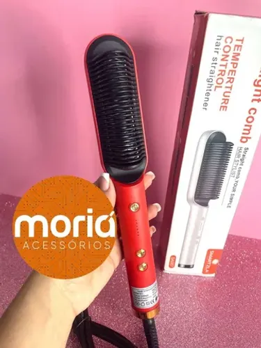 Escova Alisadora Cabelo Pente Elétrico Portátil Cerâmico HQT-909B