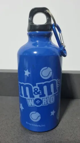 Garrafa de Agua Alumínio M&M - Azul - 18cm