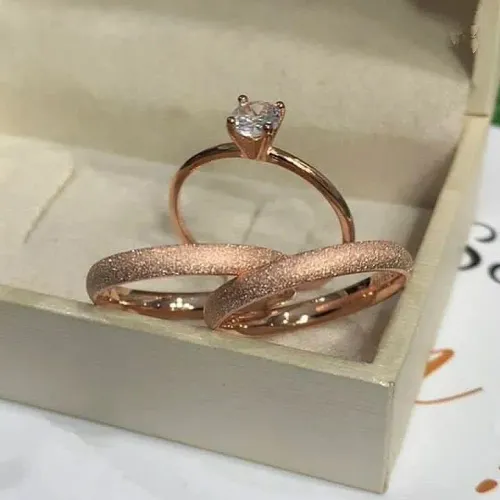 Anel de compromisso pra namoro em aço inoxidável