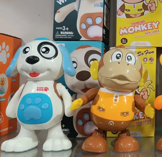 Brinquedos Interativos para Crianças - Cachorro e Macaco que Dançam!