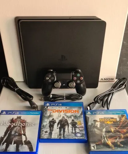PS4 SLIM 500GB (SEMI-NOVO) C/ GARANTIA DE 3 MESES_SOMOS LOJA NO CENTRO DE