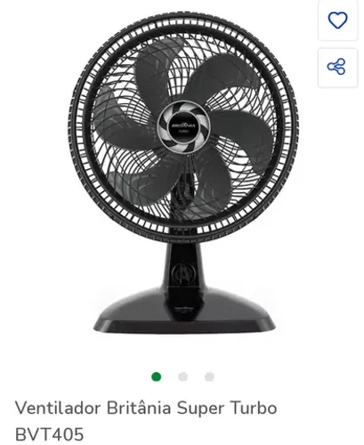 Ventilador de mesa Britânia super turbo 6 pás 40cm 110v
