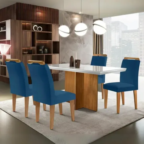 MESA 4 CADEIRAS 80X120 MASTER DECOR !!! T27W6T