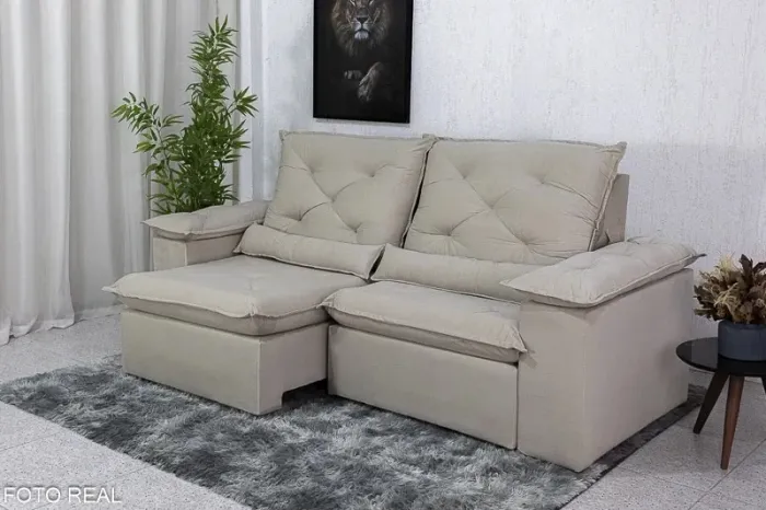 Sofá Retrátil Reclinável 2.00m Paris Pillow Top rf43