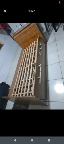 Cama de solteiro com baú e cama auxiliar 