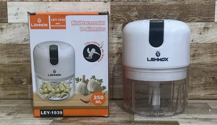 Mini processador de alimentos - LEHMOX  Três lâminas  250ml