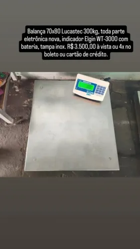 Balança 300kg 70x80 Eletrônica de piso com bateria, contadora com bateria e inmetro