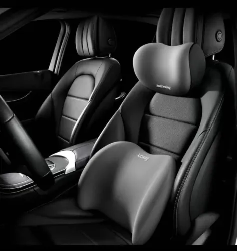 Conjunto Almofada de Pescoço e Lombar - Conforto Ergonômico para Viagens em Veículos  