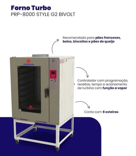 NZ. Forno turbo 5 esteiras PROGÁS 