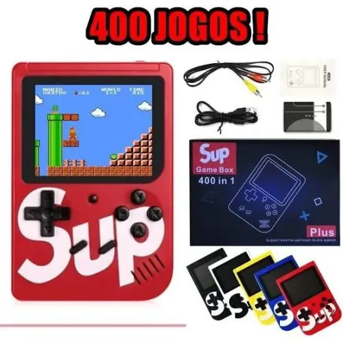 Mini game portátil sup com 400 jogos na memória promoção R$:60,00