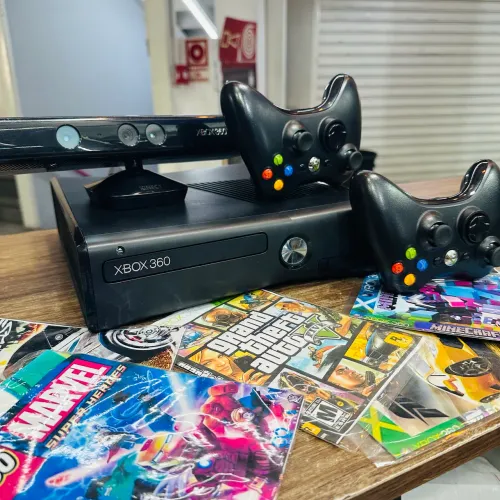 Xbox 360 Desbloq | 10 Jogos + 2 Controles + Kinect | Entregamos 
