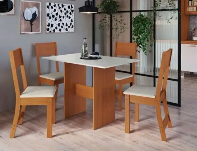 Mesa quadrada com 4 cadeiras