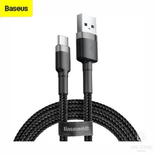  Cabo Baseus USB para Tipo C 2A com 1m ou 2m para Android Samsung Motorola Xiaomi