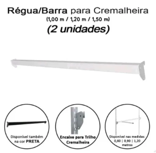Suporte Régua para Arara Expositor de Loja