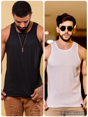 Camiseta regata canelada com elastano