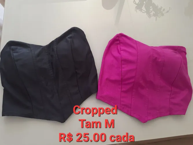 Cropped Tam M - Preto e Rosa